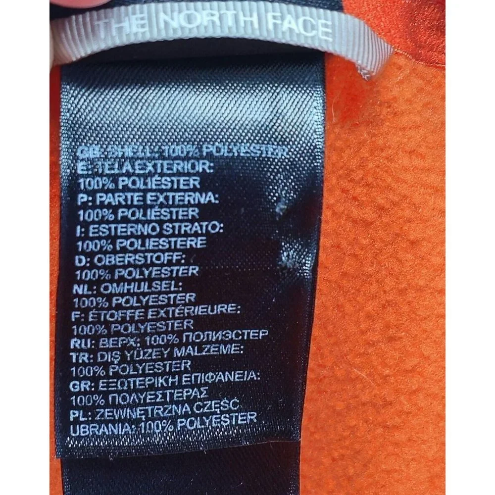 The North Face Fleece Lightweight 1/4 Zip Orange‎ Pullover Jacket Men's Large